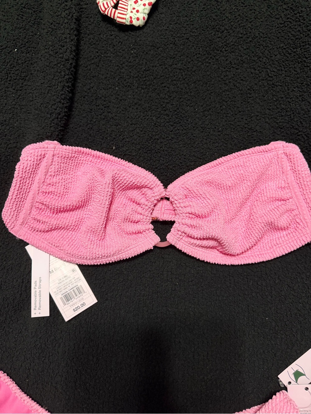 Wild Fable textured bandeau bikini top